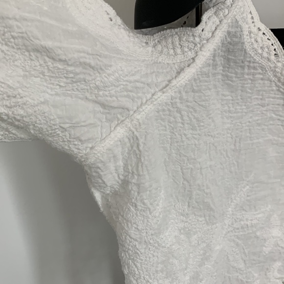 Crochet White Crop Top, Cover Up / Size S - Picture 10 of 12